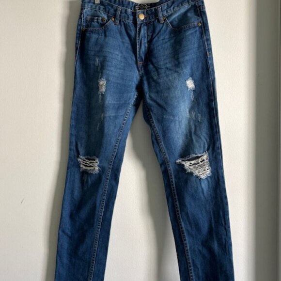 American Bazi Denim - American Bazi distressed straight leg jeans size 5